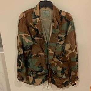 Vintage Camo Green Brown Army Jacket Oversized